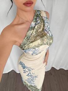 Firerie 女款夏季優雅浪漫時尚通勤性感優雅風不對稱肩修身長洋裝，適合派對、海灘度假、返校季、浪漫約會、婚禮季、生日、復活節，春夏洋裝 - 彩色 - 查看 14