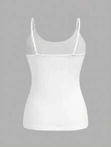 Comfortcana Plus Size Women's Black White 2 Pieces Casual Camisole Set, Suitable For Summer Holiday - Multicolor - View 2