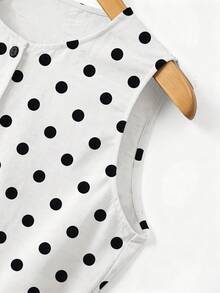 SHEIN Franclia Women's Elegant Vacation & Commute White Base Black Wave Midi Dress - White - View 4