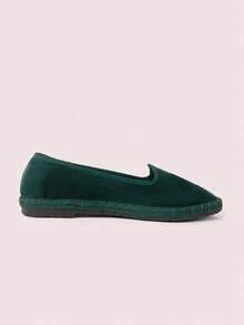 CUCCOO DOLLMOD 女款春夏新款瑪麗珍平底鞋 浪漫優雅黑色天鵝絨女式芭蕾平底鞋 婚禮派對休閒通勤優雅穿搭 - 墨綠色 - 查看 7