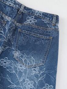 GlowEve CURVE Plus Size Women Spring/Summer Embroidered Jeans - Medium Wash - View 5