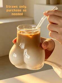 1Pc 450ml Interesting Hip-Shaped Glass, Novelty Transparent Glassware, Suitable For Coffee, Tea, Juice, Wine, Cocktail Glass, Shot Glass, Restaurants, Living Rooms, Bedrooms, And Is Also A Good Choice As A Gift For Your Interesting Friends. - Multicolor - View 10