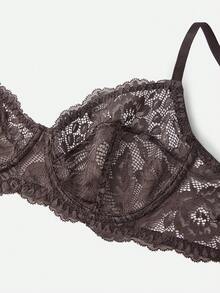 Bella Beso 3pcs/Set Conjunto de sujetador cómodo sin aros con copa fina de encaje para mujer, unicolor para verano para verano - Multicolor - Ver 23