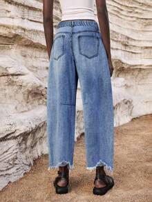 Maija Plus Size Casual Washed Bootcut Jeans - Dark Wash - View 4