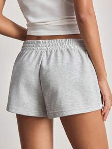 Ocili Women's Spring Casual Minimalist Light Floral Gray Low-Waist Super Short Shorts Loungewear - Light Grey - View 2