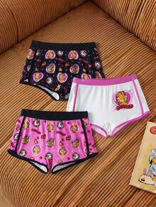 GARFIELD | SHEIN Cartoon Print Contrast Trim Boxer Briefs - Pink - View 1