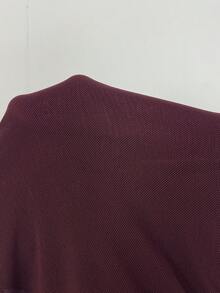Opulessa 女士针织网眼豹纹开衩紧身连衣裙 - 酒紅色 - 查看 7