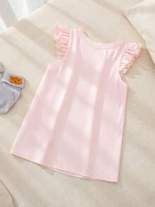 CoComelon X SHEIN 女婴圆领短袖休闲连衣裙 - 淺粉色 - 查看 2