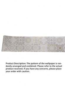 1pc Gray & White Floral Pattern Wall Sticker, Elegant PVC Self-Adhesive Removable Flat Wall Paper, Suitable For Home, Kitchen, Room, Wall Decor - multicolor - View 7