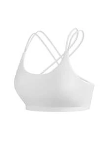 SHEIN Cheerettes 女款素色交叉背日常健身運動內衣 - 彩色 - 查看 8