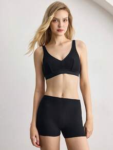 Ocili Women's Cotton Safety Shorts, Solid Color Underpants, Anti-Chafing Shorts - Black - View 5