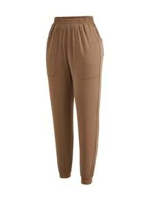 SHEIN Cheerettes Celana Olahraga Wanita - Coklat - View 5