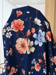 SHEIN CURVE+ 大码女式碎花V领荷叶袖优雅连衣裙，适合夏季度假、工作及其他场合 - 彩色 - 查看 10