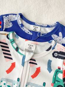 Jumpsuit Pendek Pas Badan 2 Potong Motif Kartun Singa untuk Bayi/Balita Laki-laki - MultiWarna - View 4