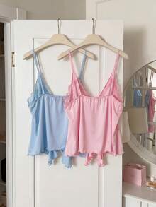Slumberry CURVE 2pcs/Set Sweet Ins Style Plus Size Camisole Pajama Top - Multicolor - View 2
