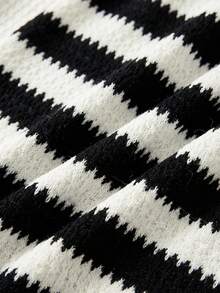SHEIN Tween Girls' Knit Striped Lounge Shorts - Black and White - View 5