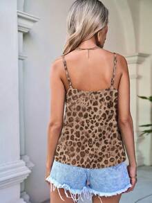 SHEIN LUNE Casual Versatile Fashion Printed V-Neck Contrast Lace Camisole For Women - Multicolor - View 7