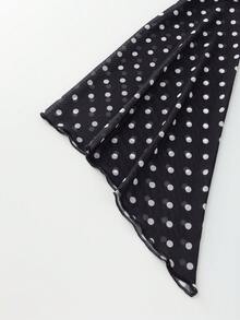 SHEIN 玫瑰印花抹胸上衣與魚尾下擺裙 2 件套 (不對稱印花) - 黑色 - 查看 3
