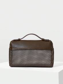 MOTF PREMIUM WOMEN'S STYLISH AND ELEGANT HANDBAGS, EXQUISITE BOX BAGS, SUITABLE FOR DAILY COMMUTING, DATING AND SHOPPING - Mesh brown - View 5