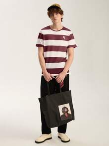 Limitiso Men's Casual Colorblock Striped Short Sleeve T-Shirt, Summer - Multicolor - View 3