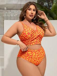 Swim Lushoire Badset i plus size med leopardmönster - Multifärgad - Visa 4