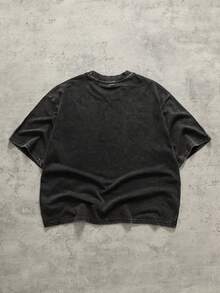 ROMWE MEN Men's Streetwear Rhinestone Shiny Round Neck Short Sleeve T-Shirt - Black - View 6