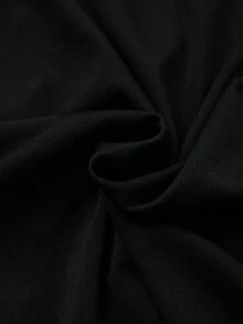Franclia 女款拼接條紋荷葉邊下擺無袖洋裝 - 黑色 - 查看 5