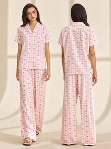 SHEIN Tall 女士日常两件套服装 - 粉色 - 查看 5