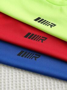 SHEIN 6pcs/Set Boys' Casual Minimalist Letter Print Crew Neck Pullover Sportswear Set - Multicolor - View 5