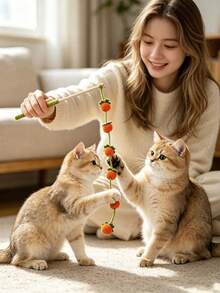 PETSIN 1組耐磨彈性防咬潔牙貓玩具，釋放精力、緩解無聊、狩獵訓練、運動紓壓，互動設計，多款純色可愛圖案，適合寵物飼主，居家室內休息、日常娛樂、季節通用熱門寵物放鬆玩具配件 - 查看 5
