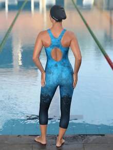 Swim Nautrix جمبسوت نسائية بطبعة صبغ التعادل ظهر مكشوف، مناسبة للتزلج على الأمواج - متعدد الألوان - مشاهدة 2