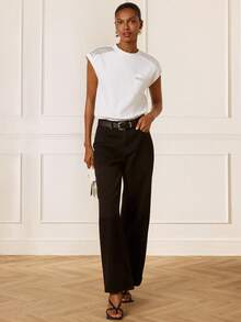 Lilora Áo thun nữ bằng cotton nguyên chất đính sequin mới, kiểu dáng thời trang, đa năng, thanh lịch, phù hợp cho đi làm, đi chơi, tụ họp, hẹn hò, dự tiệc, thư giãn, dã ngoại, kỳ nghỉ, mùa hè, các chuyến du lịch. - trắng - Xem 6