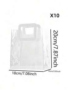 1/10 Túi tote PVC trong suốt dày dặn, bền chắc, chống thấm nước, chịu lực cao, dùng để gói quà tặng trong tiệc cưới, đựng kẹo, bánh quy, đồ ăn vặt số lượng lớn, túi xách tái sử dụng. - Túi đóng gói - Xem 10
