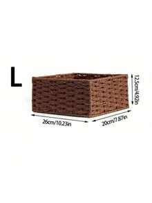 1/3PCS Retro Woven Multipurpose Storage Basket Entryway Desk Organizer Box For Snacks Cosmetics Home Use Home Decor Organization Storage Solution Gift - Coffee Brown - View 10