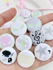 Kawaii Animal 25mm Enamel Pin, Glitter Cute Brooch For Notebook Bag Coat Collar, Journal Decoration Daily Use - 6pcs/set - View 2