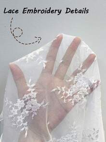 SHEIN Franclia 白色蕾絲網眼無袖高領上衣，透視層疊式細肩帶背心 - 白色 - 查看 5