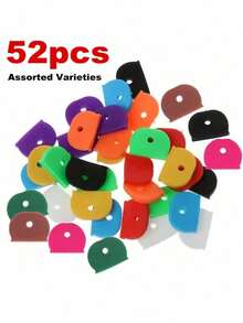 SHEIN 2.3cm*1.8cm*0.3cm Random Color Silicone Key Cover Set - Colorful PVC Key Covers For Key Organization And Identification, Various Sizes, Suitable For School, Office, Home, Travel, Bag, Organizer, Storage 52/26/11Pcs Optional - Multicolor - View 13
