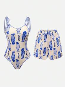 Swim Oasis 26SS 春夏度假风鱼尾波西米亚风配套短裤泳衣两件套 - 彩色 - 查看 6