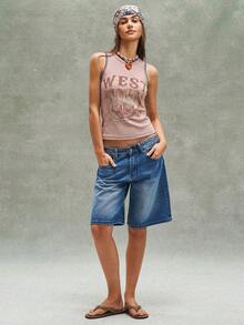 Bohemela Casual Y2k Solid Color Knit Fitted Tank Top For Women Night Out Dusty Pink Summer - Pink - View 8