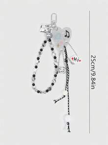 ROMWE Kawaii 1 Piece Spring Summer Dopamine Style Colorful Beaded Bag Keychain Pendant, Woven Rope Bag Charm, DIY Hanging Ornament - Color A - View 2
