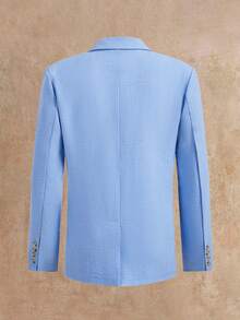 HIMLAND 3-teiliges Slim-Fit-Freizeitanzug-Westen-Set für Herren, geeignet für Frühling und Herbst, Bürokleidung, Urlaub, Vatertagsgeschenke - Blaublau - Übersicht 10
