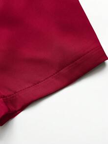 GlowEve CURVE Đầm công sở tay ngắn cổ tròn dành cho nữ, đầm xuân hè, đầm dự tiệc thanh lịch. - Màu Đỏ Sâu - Xem 6