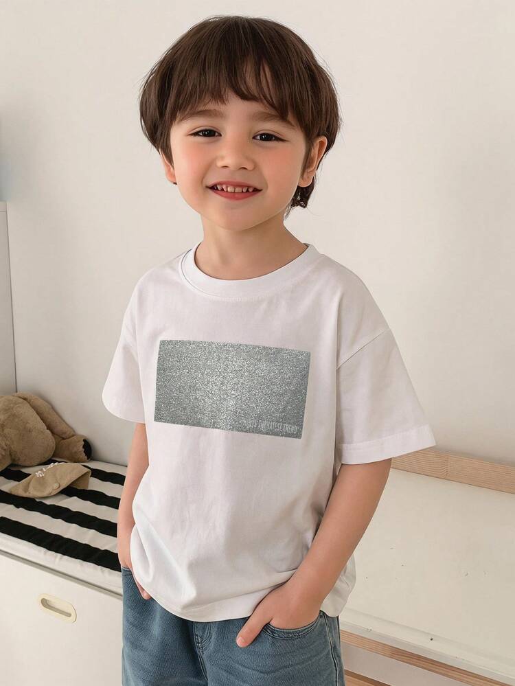 Toddler Boys' Loose Fit Crew Neck Short Sleeve T-Shirt
