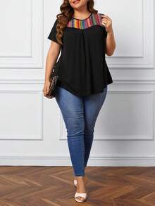Comfylo Plus Geo Pattern Tee, Summer - Black - View 6