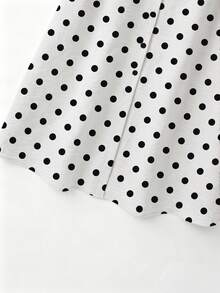 SHEIN Franclia Women's Elegant Vacation & Commute White Base Black Wave Midi Dress - White - View 7