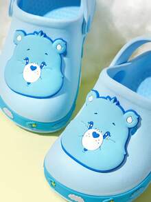 SHEIN X Care Bears 可愛卡通藍色兒童抓地增強園藝幼兒與嬰兒透氣快乾水鞋，輕量耐用 EVA 材質，適用遊樂場、游泳池、海灘、淋浴、滑水道，室內外拖鞋涼鞋 - 薄荷藍 - 查看 2
