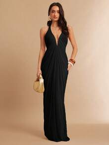 Silquee Women's Loose Elegant Sexy Mesh Party Dress - Black - View 4