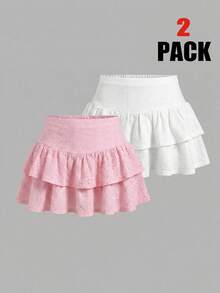 SHEIN Girlism Quần váy xếp ly màu trơn phong cách thường ngày đa năng cho nữ thiếu niên - Nhiều màu - Xem 6