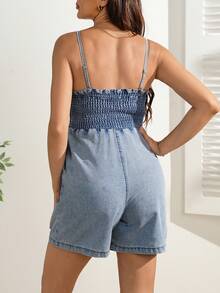SHEIN Peto vaquero de maternidad - Lavado ligero - Ver 3