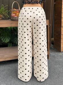 Sunnyshic 大码女式夏季休闲百搭波点印花度假风牛仔裤 - 彩色 - 查看 2